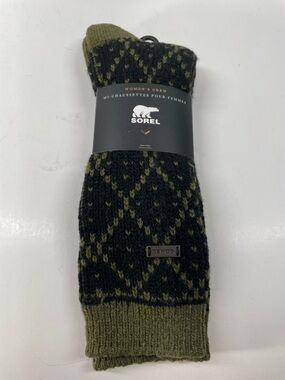 Sorel Women Crew Socks – Size 4-10
 Olive & Black